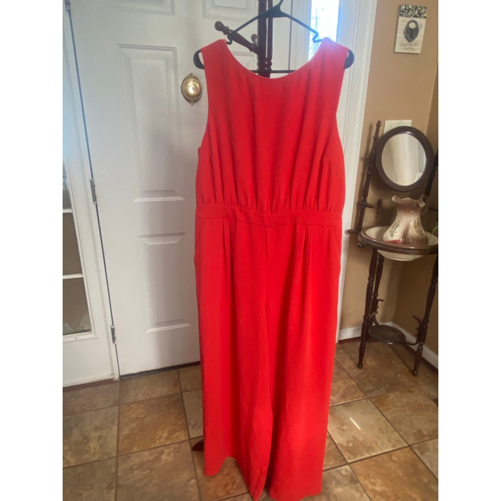 Women's Boden Red Sleeveless Jumpsuit Plus Size 14